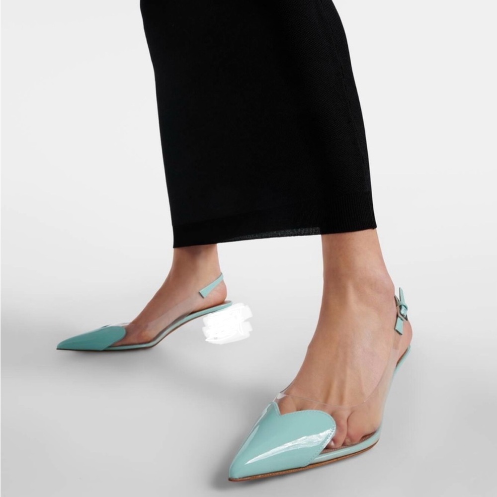 ALAIA - LE CŒUR FLAT SLINGBACKS IN PATENT CALFSKIN - Picture 5 of 6